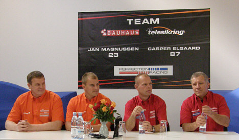 Fra venstre: Teamejer Michael Klostermann, Casper Elgaard, Jan Magnussen samt teamchef Kent Bo Steffensen.